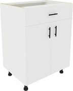 Benita 1 fiókos 2 ajtós Alsó konyhaszekrény Fehér 60x50x80 cm