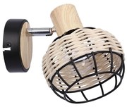 Fali spotlámpa TAJGA 1xE14/40W/230V rattan/fekete