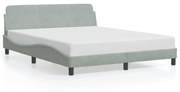 világosszürke bársony ágykeret Dover 160 x 200 cm