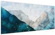 Kép - Hegyek rajza (120x50 cm)