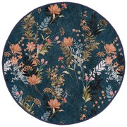 Sötétkék mosható-robotporszívóval tisztítható kerek szőnyeg ø 80 cm Comfort – Mila Home