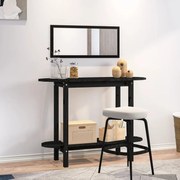 fekete tömör fenyőfa tálalóasztal 110x40x80 cm