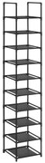 Cipős szekrény fém vázzal ORDEN 173x33 cm, fekete