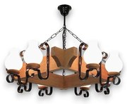 Brilagi - Csillár láncon QUEEN 8xE14/40W/230V bükkfa