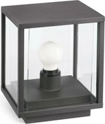Faro Nala oszloplámpa IP54, E27, 220 mm, sötétszürke, alumínium/üveg