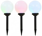 3 db napelemes kültéri LED gömblámpa, 20 cm RGB