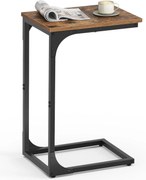 C alakú oldalasztal rusztikus barna és fekete színben