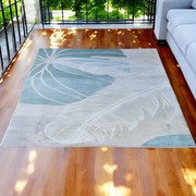 Loomi levél - és tollmintás modern szőnyeg 160x200