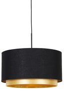 Modern függőlámpa fekete arannyal 47 cm kettős árnyékolóval - Combi