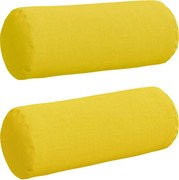 vidaXL Hengerpárnák 2 pcs Világos sárga Ø 15 x 40 cm szövet