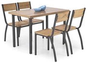 Graham étkezőgarnitúra 4+1, természetes fa / fekete