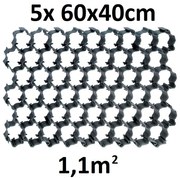 PROSPERPLAST Füvesítő blokkok PLANT fekete 60x40cm - 1,1m2