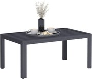 Outsunny négyszögletes acél erkélyi dohányzóasztal – időjárásálló kültéri/terasz dohányzóasztal, 101,5 × 61 × 46 cm, szürke | Aosom