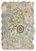 Zöld kézi szövésű gyapjú szőnyeg 120x170 cm Bryony Shaped Floral – Flair Rugs