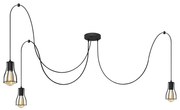 Csillár zsinóron TUBE LONG 3xE27/15W/230V fekete