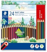 Színes ceruza készlet, hatszögletű, STAEDTLER Noris Colour 185, 20+4 különböző szín (TS185C24P)