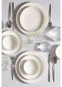 18 részes porcelán étkészlet, fehér/ezüst