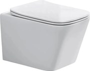 Eros ES QUADRO fali wc - ülőkével komplett - perem nélküli öblítés - 49,5 cm
