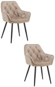 Barnásszürke bársony székek, 2 darab, 85 cm