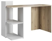 Íróasztal Könyvespolccal Kézműves Tölgy / Fehér Színben PACO