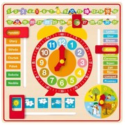 Woody Többcélú naptár órával, 36 x 36 cm