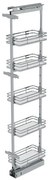 Konyhai fémrács, kamravasalat, 300mm, króm-fehér, teljes kihúzású, csillapított záródás, 1880-2180mm, 5 kosár SIGE, Infinity Plus 265