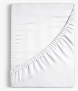 Goldea körgumis damaszt lepedő - fehér csíkos 80 x 160 cm