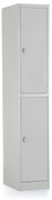 Fém szekrény - 2 doboz, 38 x 45 x 185 cm, csavaros zár, szürke - ral 7035