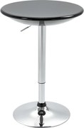 HOMCOM Kerek Bárasztal Forgatható Felülettel, Gázlifttel Állítható Magasság, Acél Alap, Φ61x76-97cm, Fekete | Aosom