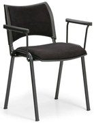 SMART konferencia szék - fekete lábak karfával, fekete