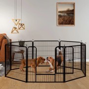 Juskys Fém kutya kennel kölyökkutyáknak - 160x160x80 cm