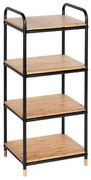 Fekete-natúr színű fém fürdőszobai polcos állvány 42x94,5 cm Loft – Wenko