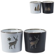 Karácsonyi gyertya kerámia tartóban SNOWLIGHT 6 cm - több változatban