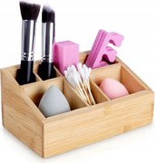 Bambusz rendszerező doboz kozmetikai tároló smink kiegészítők