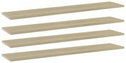 vidaXL 4 db sonoma-tölgy színű forgácslap könyvespolc 100x20x1,5 cm