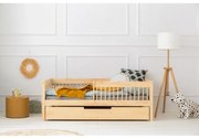Natúr színű ágyneműtartós gyerekágy kihúzható pótággyal, ágyráccsal 120x200 cm CPW – Adeko