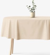 Goldea ünnepi ovális teflonos terítő - pezsgő színű alapon fényes négyzetek 140 x 240 cm