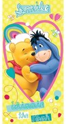 Sárga pamut gyerek fürdőlepedő 70x140 cm Winnie the Pooh "Smile" – Jerry Fabrics