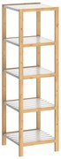 Casaria® Bambusz polc 140x33x33 cm - fehér