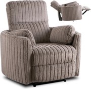 Dönthető fotel szürke plüss szövet, RAUL