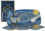 Van Gogh Csillagos Éj osztott üvegtál - 30x22 cm díszdobozban