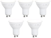 5 darabos Smart GU10 50 mm-es dimmelhető LED izzókészlet, opál, 7W, 630 lm, 2700K