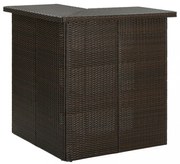 barna polyrattan sarok bárasztal 100 x 50 x 105 cm
