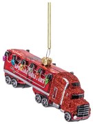Üveg kézzel készített karácsonyfadísz 4,5 cm Red Truck – Sass &amp; Belle