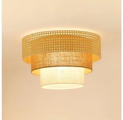 Brilagi Mennyezeti lámpa CEDAR LUNETA 1xE27/15W/230V Ø45 rattan/barna/krém