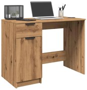 kézműves tölgy színű szerelt fa íróasztal 100 x 50 x 75 cm