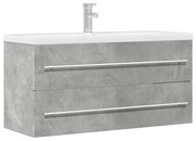 betonszürke szerelt fa mosdószekrény 100 x 38,5 x 48 cm