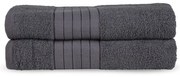 Antracitszürke frottír pamut fürdőlepedő szett 2 db-os 70x140 cm – Good Morning