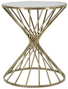 aranyszínű kisasztal tükörlapos asztallappal Ø42x50 cm – Glamour