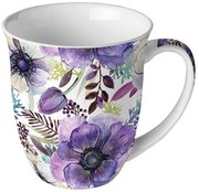 Lila virágos porcelán bögre Purple dream